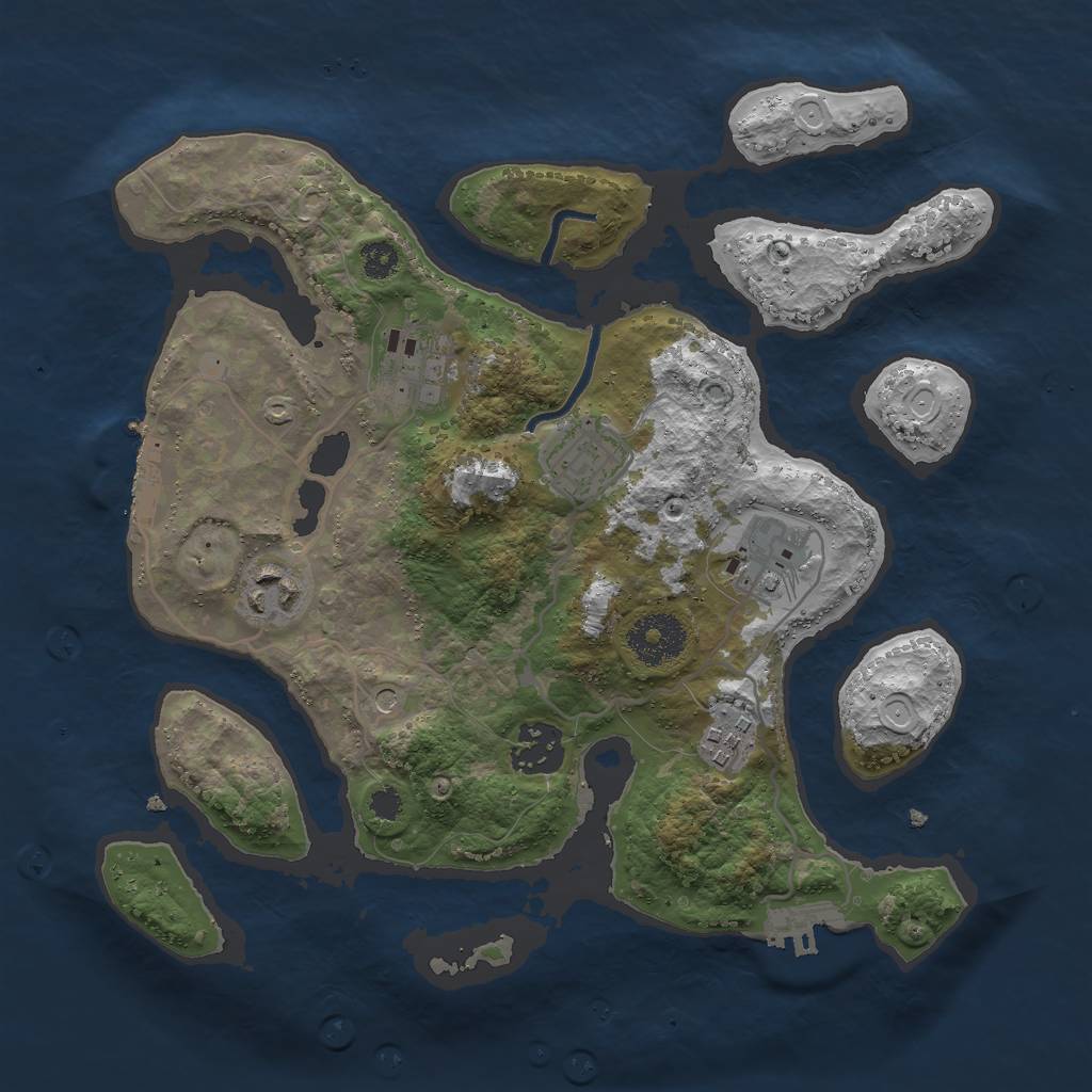 Rust Map: Procedural Map, Size: 3000, Seed: 3720, 11 Monuments