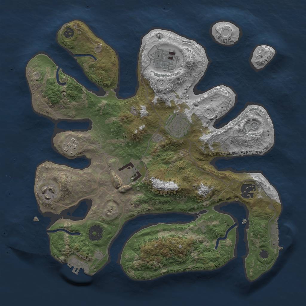 Rust Map: Procedural Map, Size: 3000, Seed: 457995, 11 Monuments