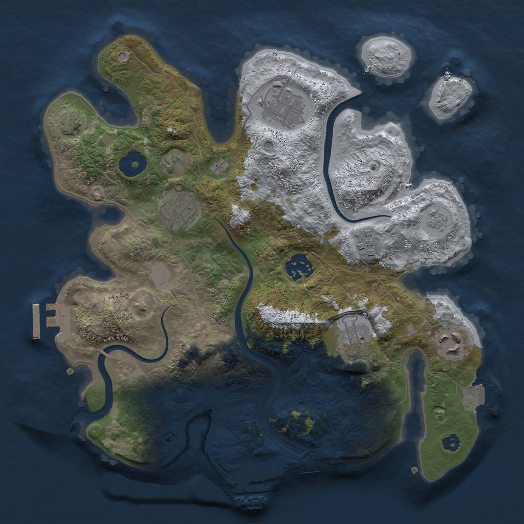 Rust Map: Procedural Map, Size: 3000, Seed: 457995, 11 Monuments