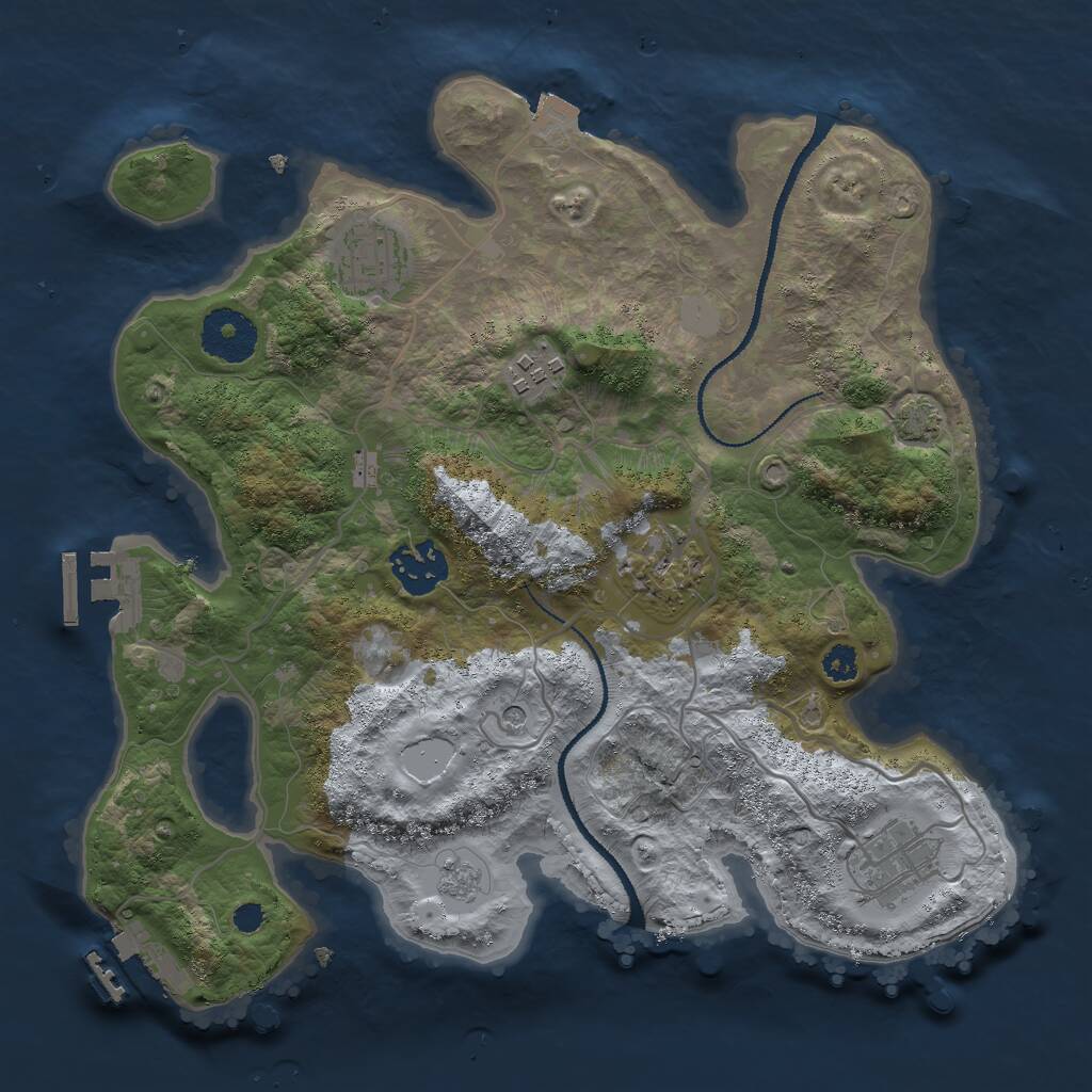 Rust Map: Procedural Map, Size: 3000, Seed: 449, 11 Monuments