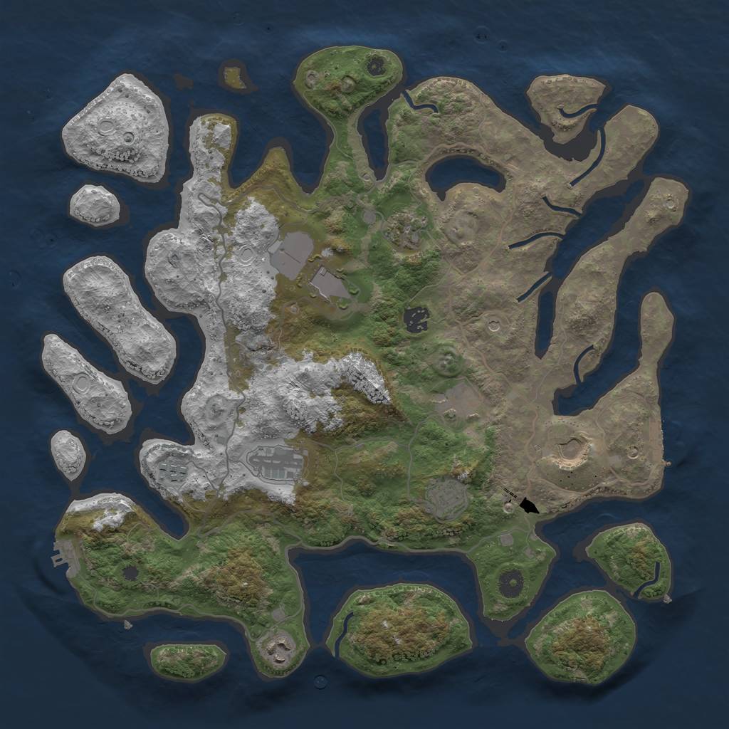 Rust Map: Procedural Map, Size: 4100, Seed: 234, 14 Monuments