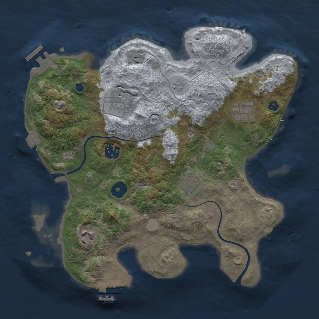 Rust Map: Procedural Map, Size: 3100, Seed: 234339590, 12 Monuments