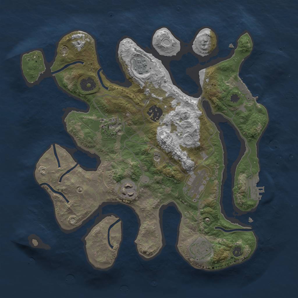 Rust Map: Procedural Map, Size: 3000, Seed: 1322188475, 11 Monuments