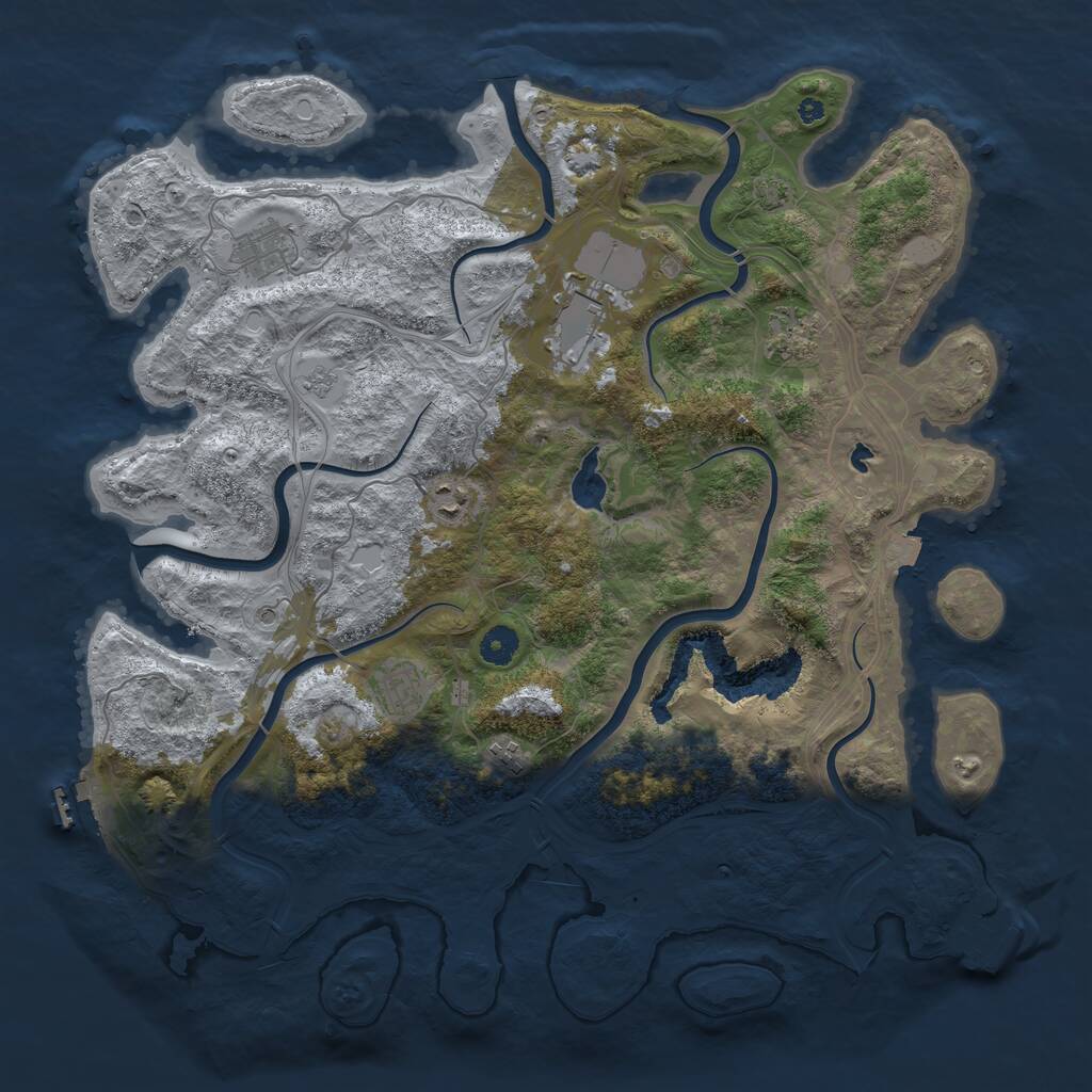 Rust Map: Procedural Map, Size: 4250, Seed: 309526597, 12 Monuments