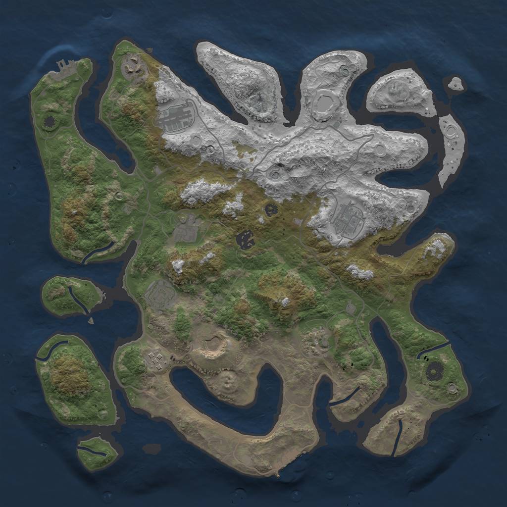 Rust Map: Procedural Map, Size: 4000, Seed: 937842481, 14 Monuments