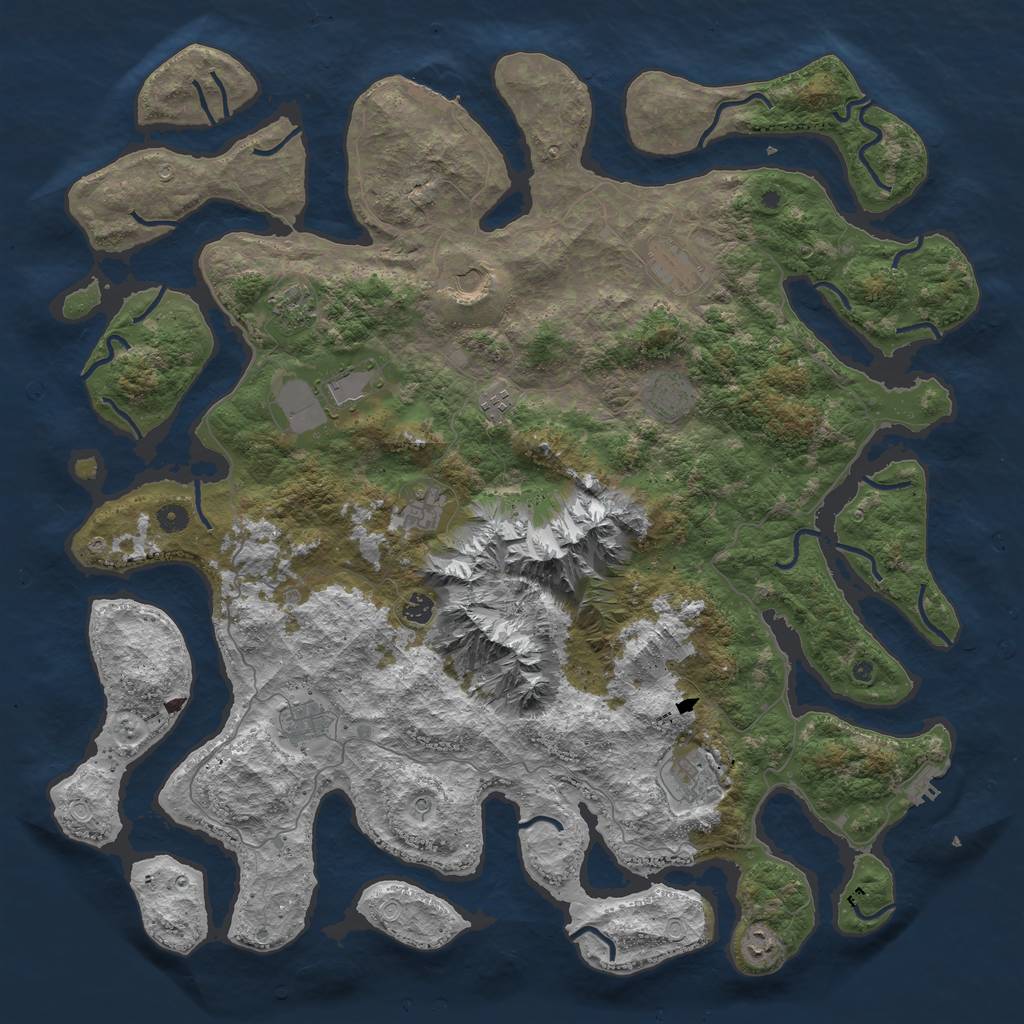 Rust Map: Procedural Map, Size: 5100, Seed: 7, 16 Monuments