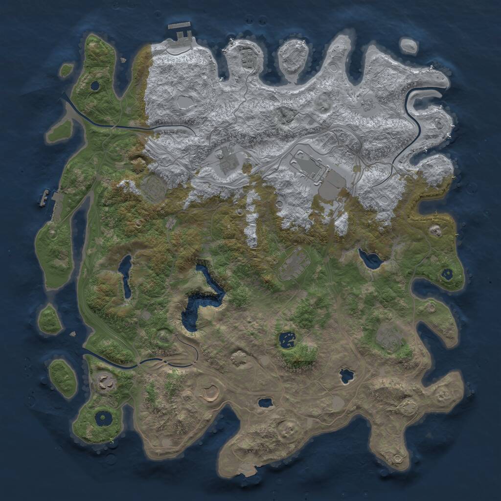 Rust Map: Procedural Map, Size: 4500, Seed: 654488, 15 Monuments