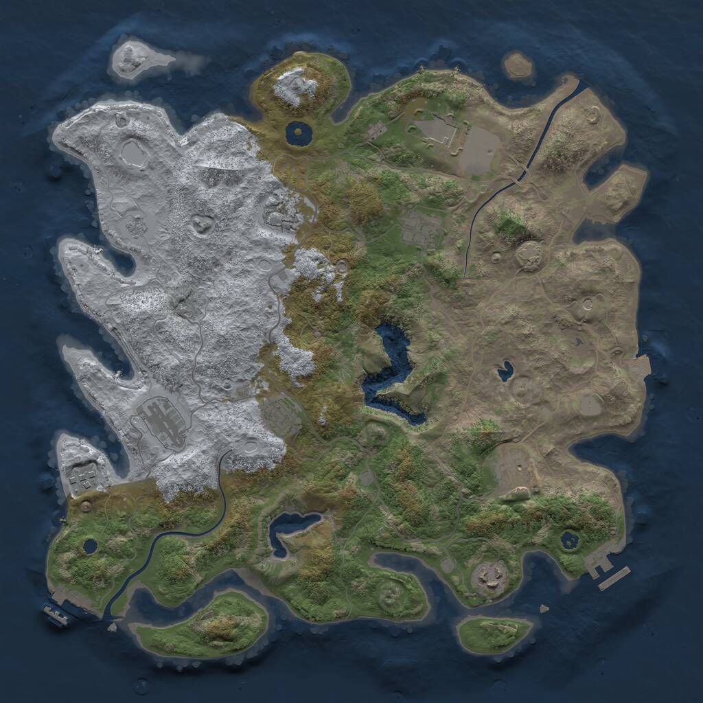 Rust Map: Procedural Map, Size: 4000, Seed: 1704443659, 14 Monuments