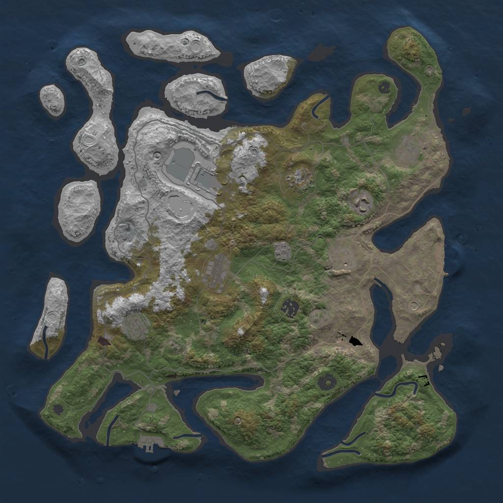 Rust Map: Procedural Map, Size: 4250, Seed: 1553125411, 20 Monuments