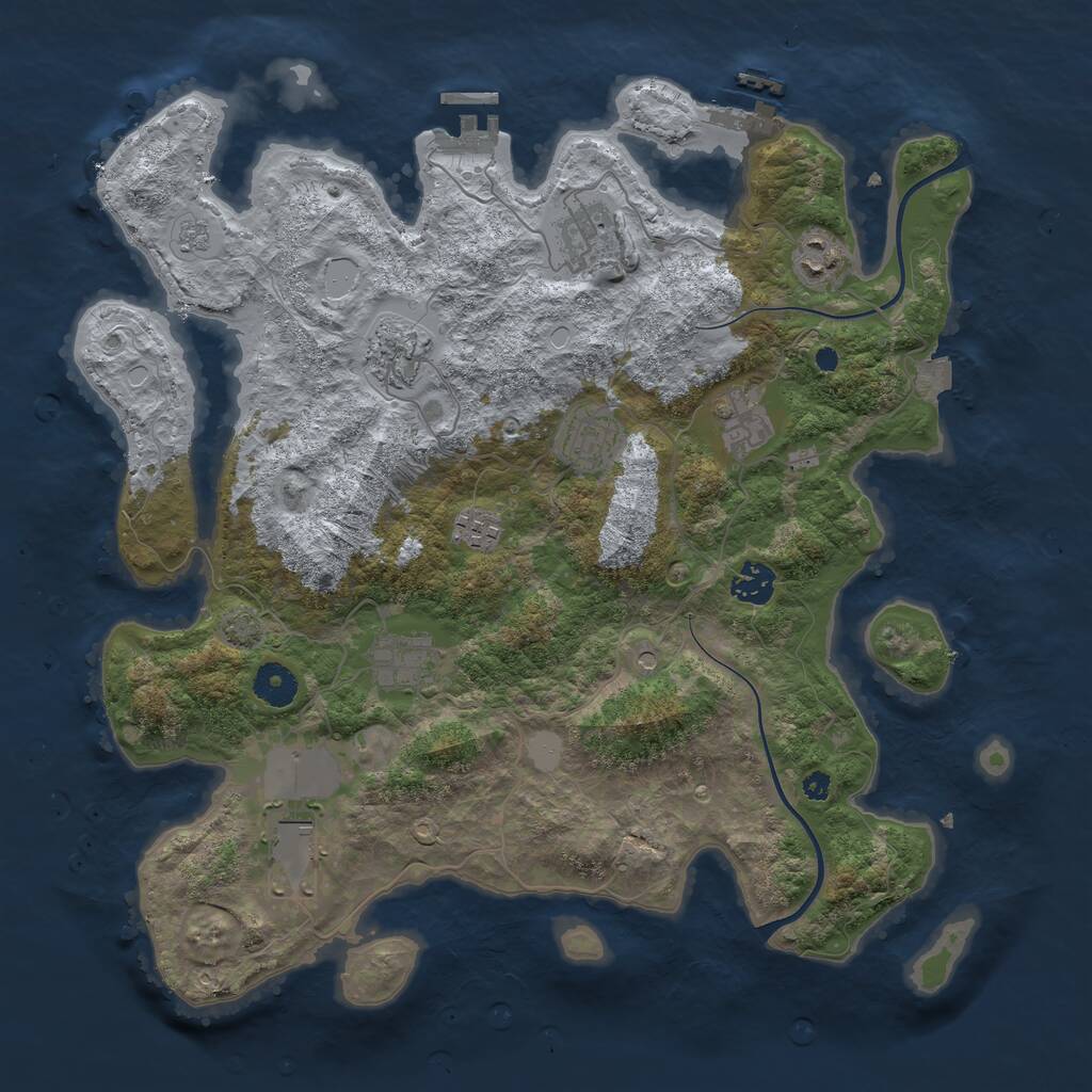 Rust Map: Procedural Map, Size: 3800, Seed: 130608, 15 Monuments