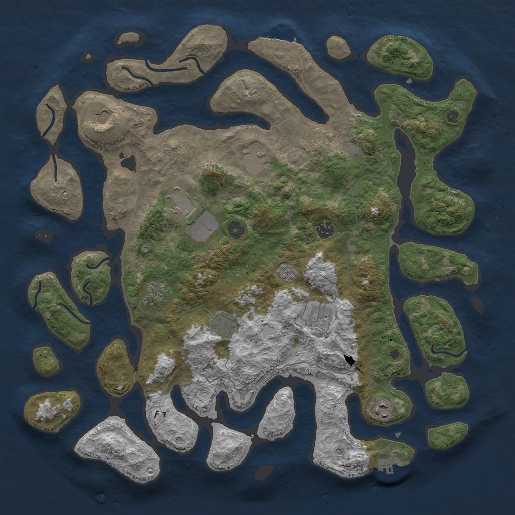 Rust Map: Procedural Map, Size: 4500, Seed: 47623, 20 Monuments