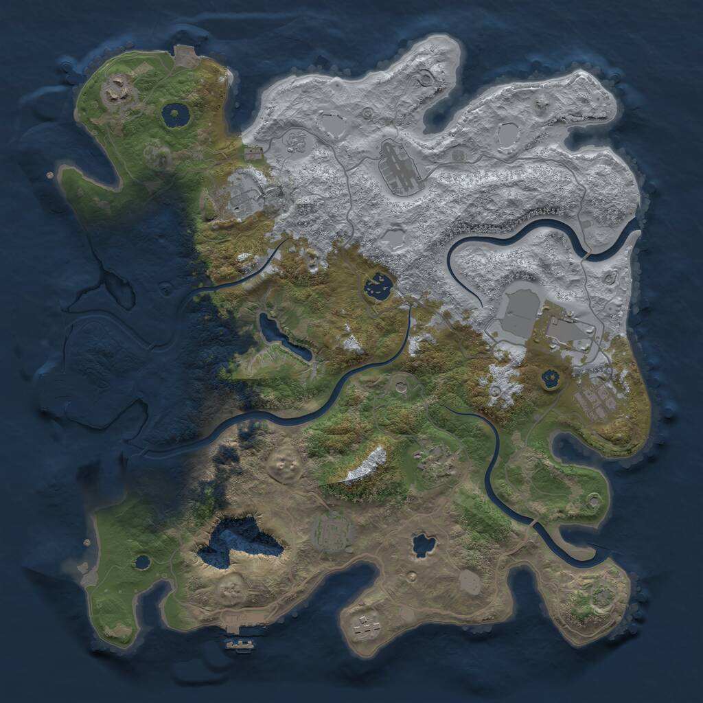 Rust Map: Procedural Map, Size: 4000, Seed: 406543052, 15 Monuments