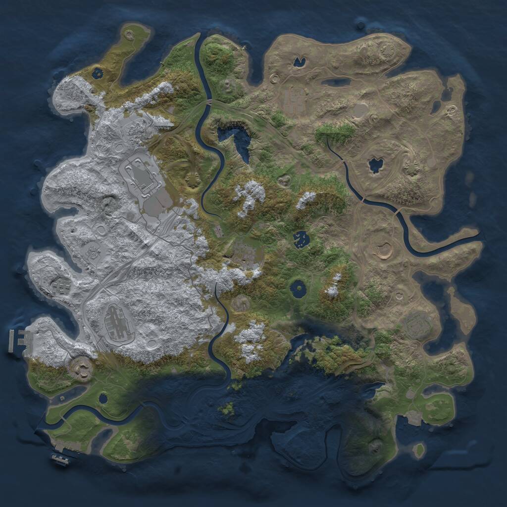 Rust Map: Procedural Map, Size: 4500, Seed: 125678, 16 Monuments