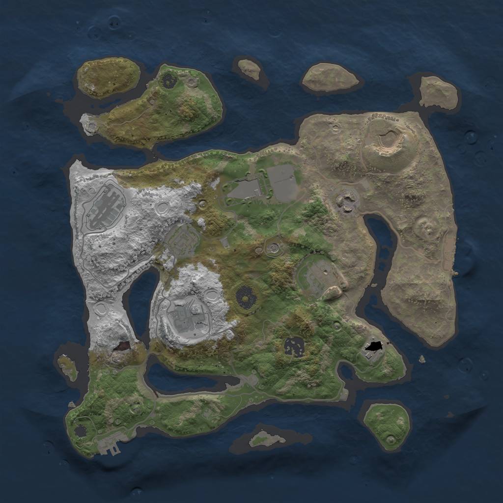 Rust Map: Procedural Map, Size: 3500, Seed: 9210574, 20 Monuments