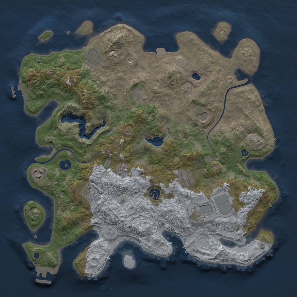 Rust Map: Procedural Map, Size: 4000, Seed: 2124316093, 15 Monuments