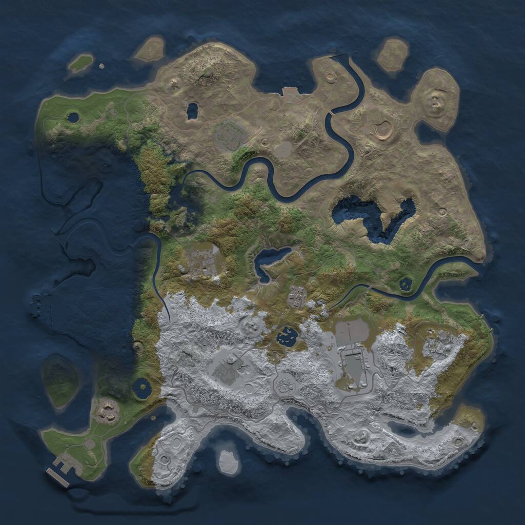 Rust Map: Procedural Map, Size: 4000, Seed: 2124316093, 15 Monuments