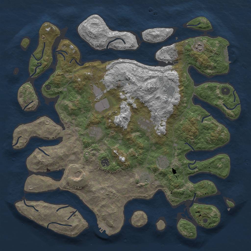 Rust Map: Procedural Map, Size: 4500, Seed: 19828, 21 Monuments