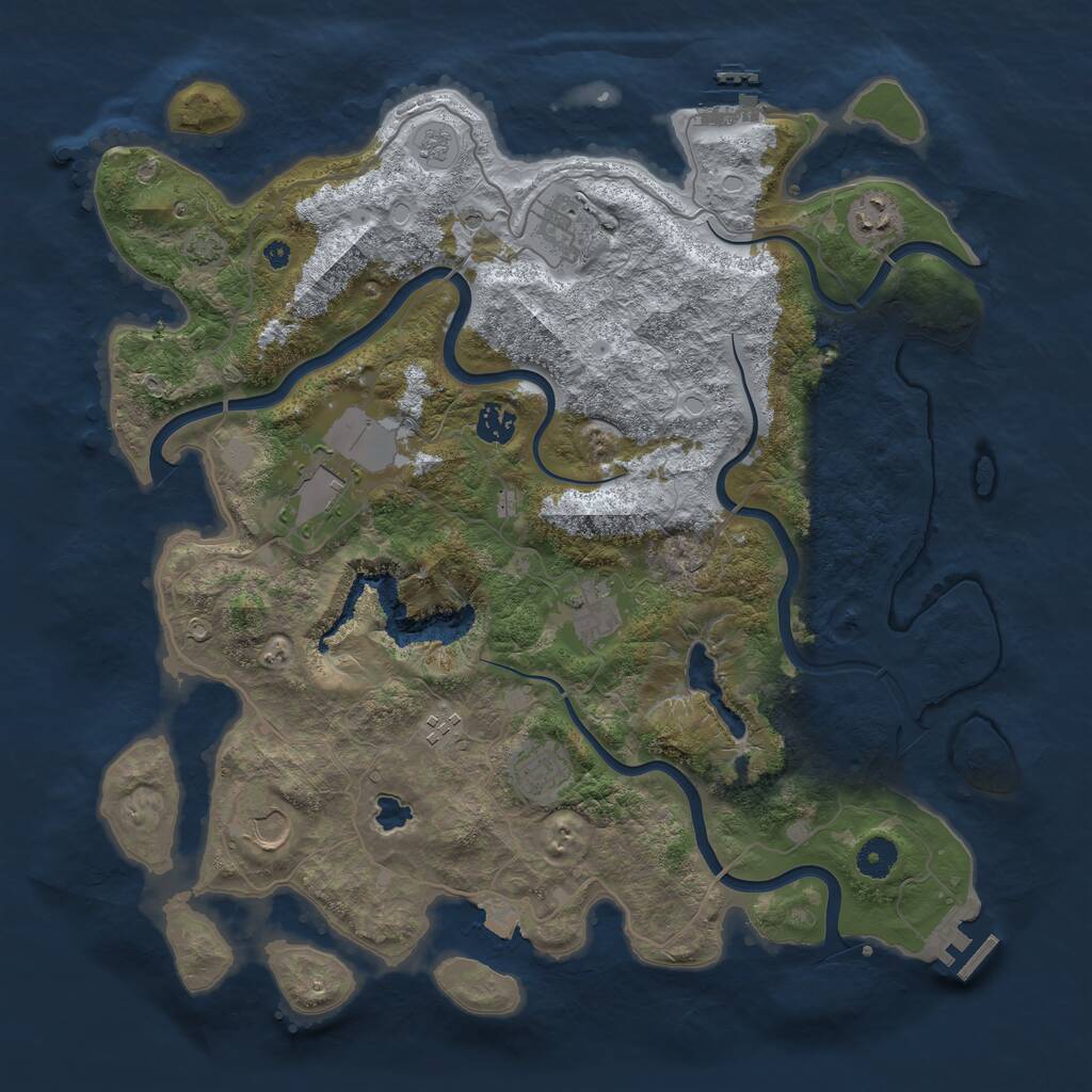 Rust Map: Procedural Map, Size: 4100, Seed: 16146, 14 Monuments