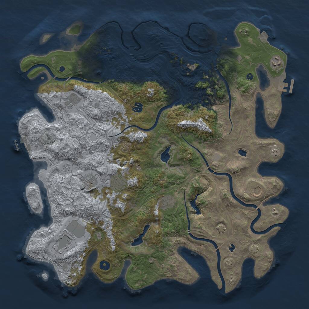 Rust Map: Procedural Map, Size: 4500, Seed: 39622, 15 Monuments