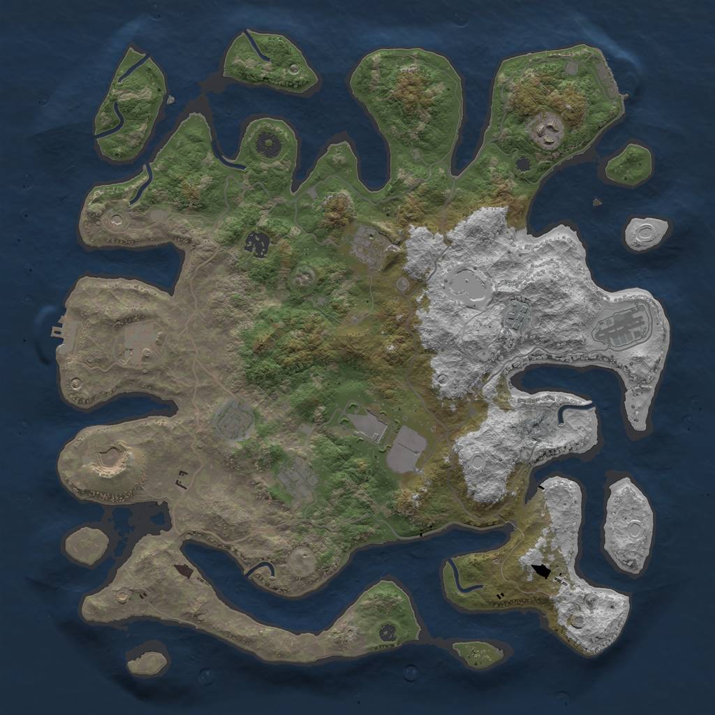 Rust Map: Procedural Map, Size: 4200, Seed: 2784, 21 Monuments