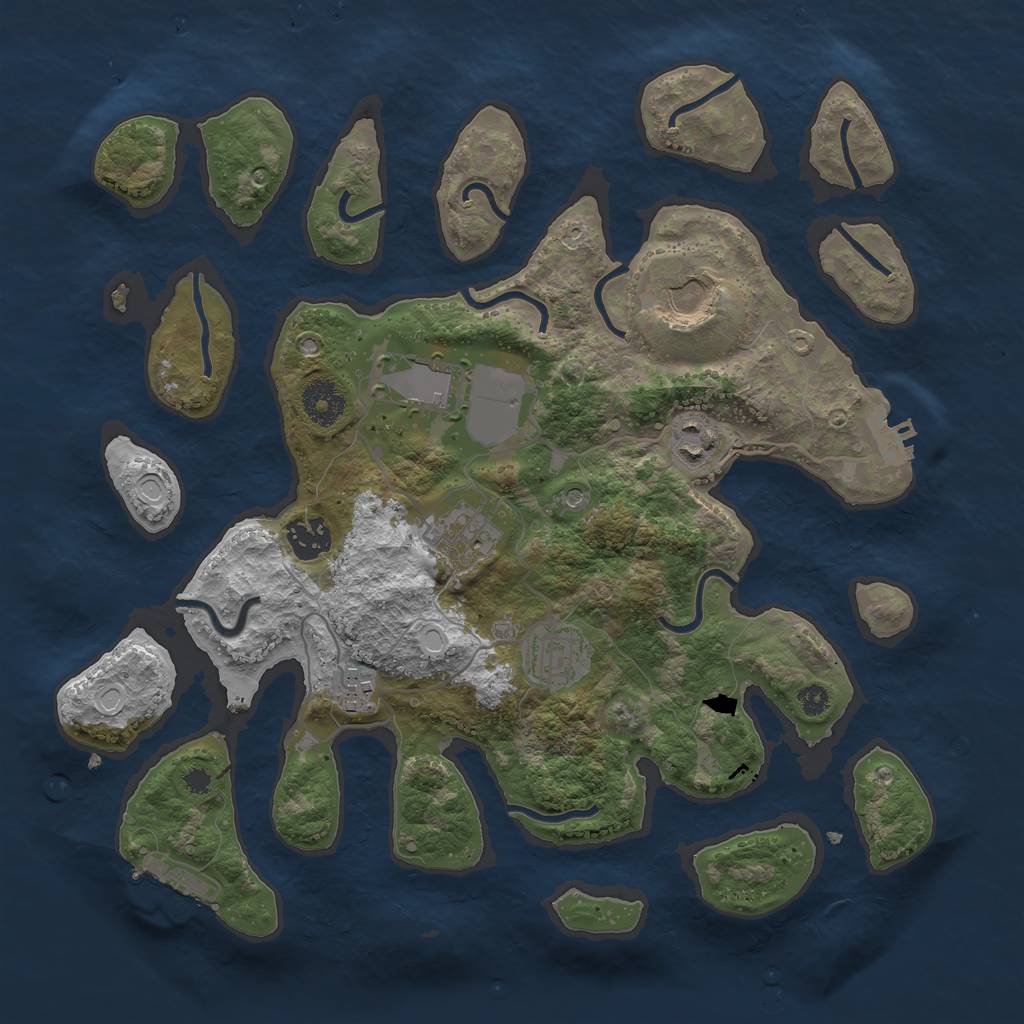 Rust Map: Procedural Map, Size: 3500, Seed: 2021080530, 18 Monuments