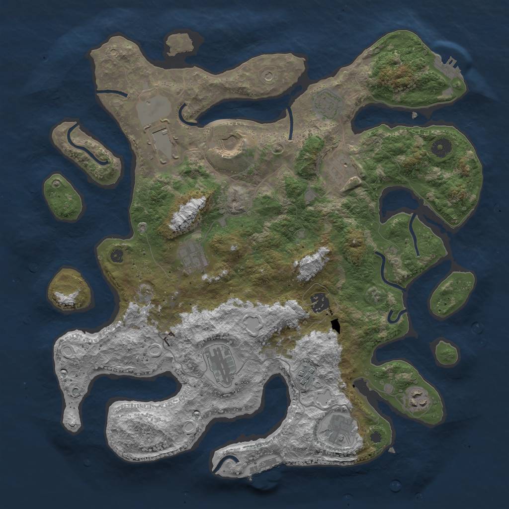 Rust Map: Procedural Map, Size: 3950, Seed: 270913, 21 Monuments