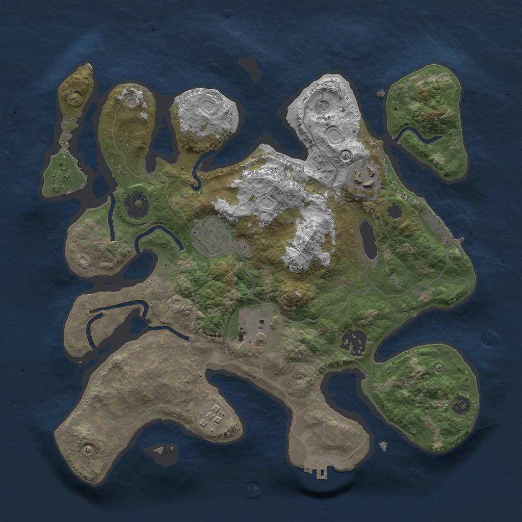 Rust Map: Procedural Map, Size: 3000, Seed: 463229569, 16 Monuments