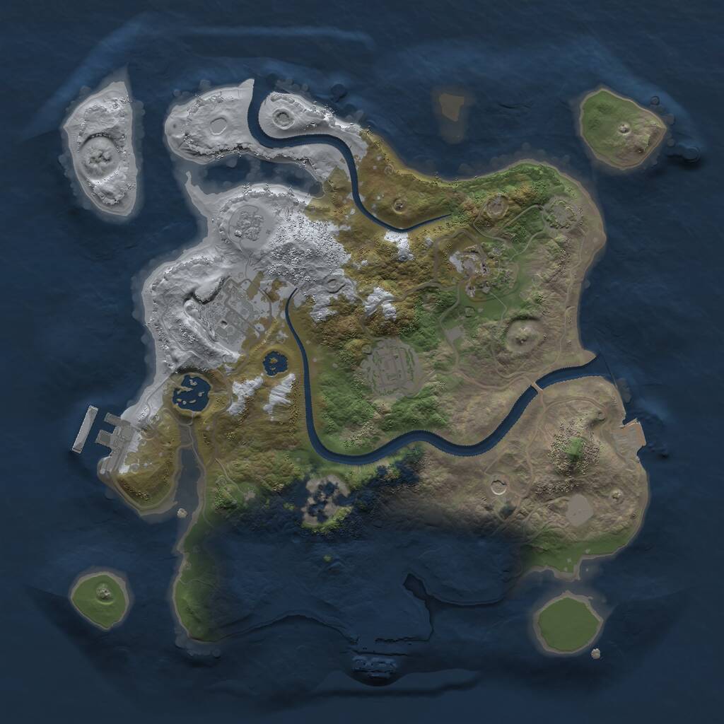 Rust Map: Procedural Map, Size: 3000, Seed: 1883849830, 10 Monuments