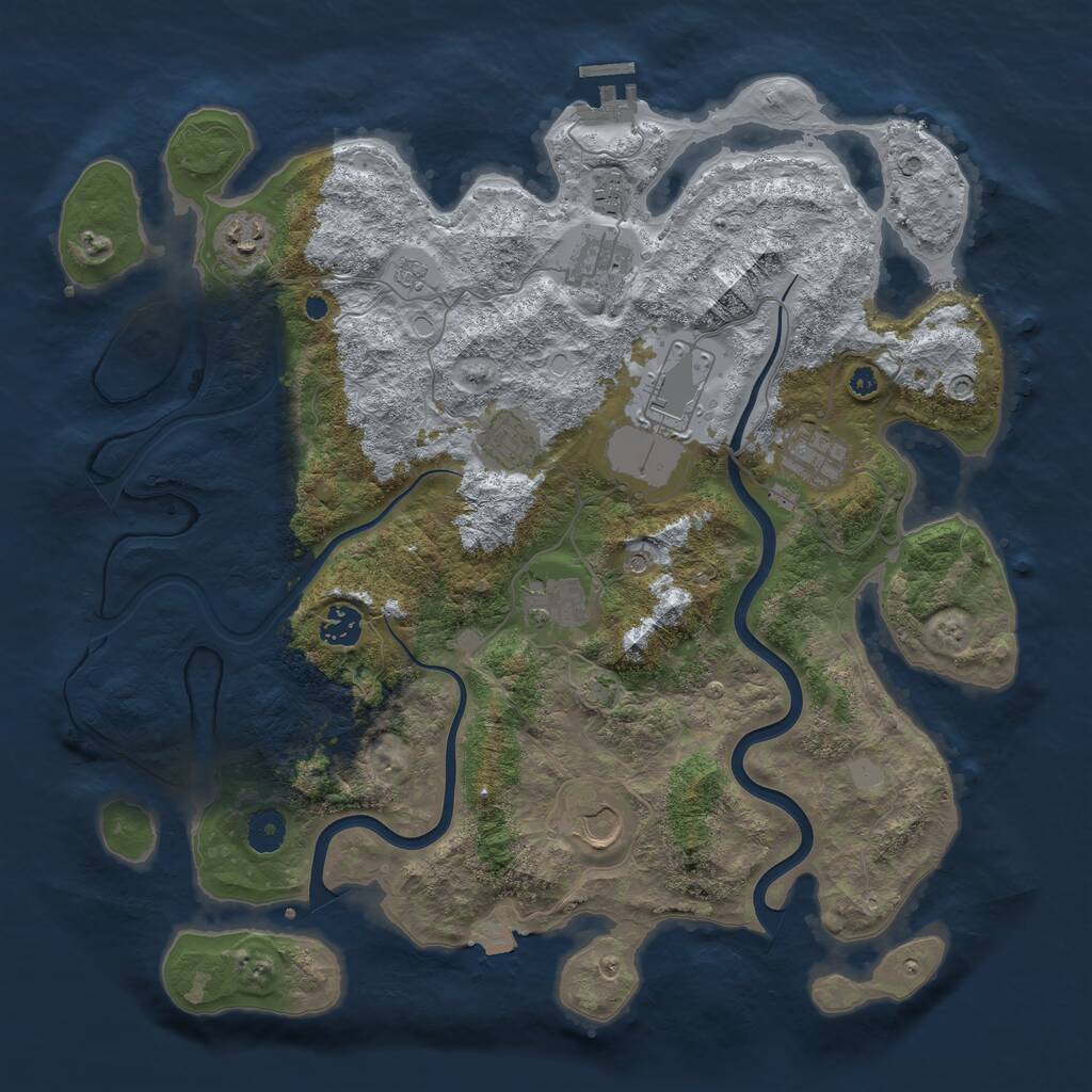 Rust Map: Procedural Map, Size: 3950, Seed: 311777, 14 Monuments