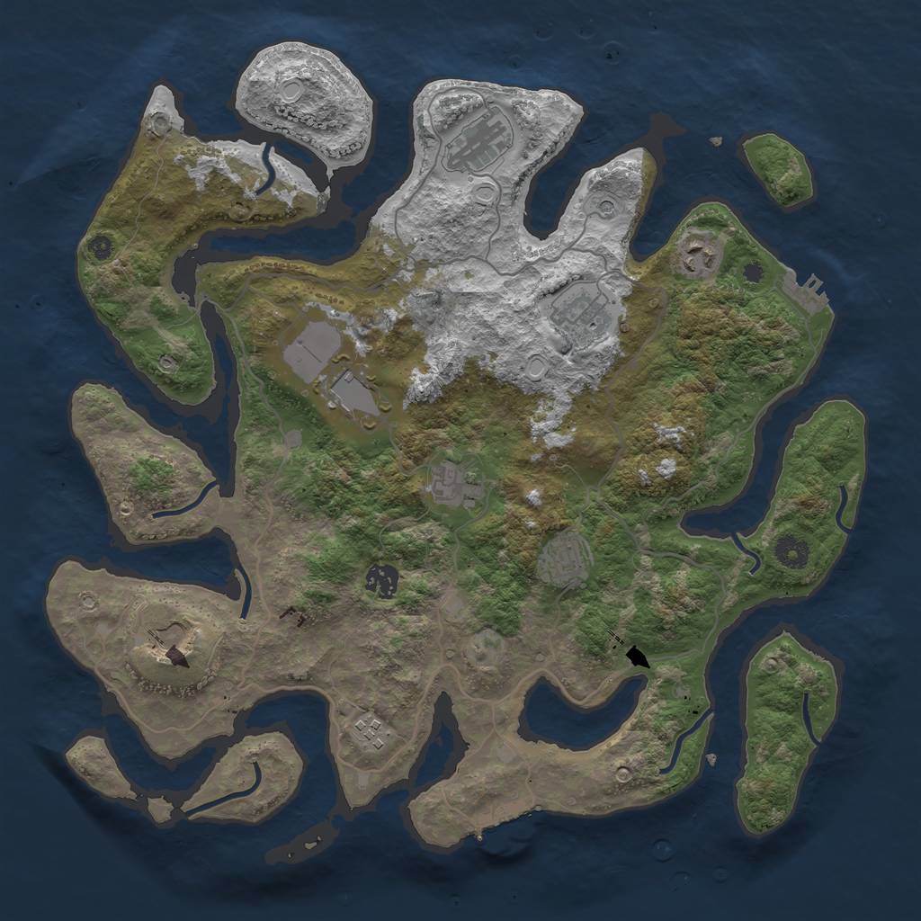 Rust Map: Procedural Map, Size: 4000, Seed: 10940287, 20 Monuments