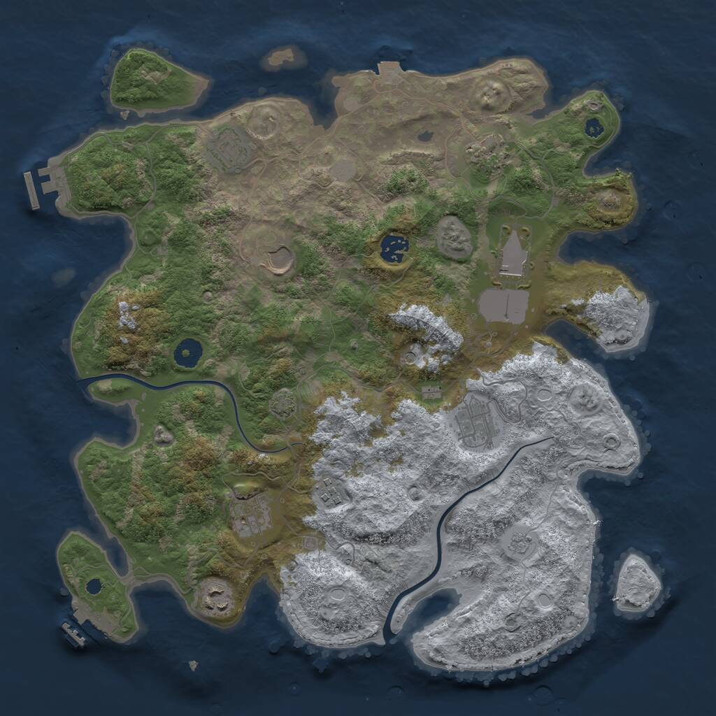Rust Map: Procedural Map, Size: 3800, Seed: 22360, 15 Monuments
