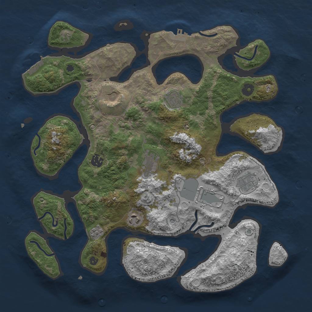 Rust Map: Procedural Map, Size: 3800, Seed: 22360, 19 Monuments