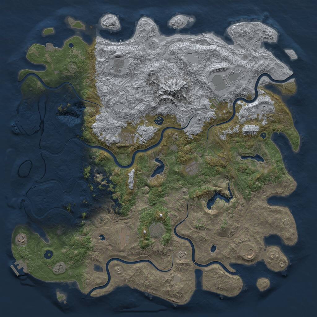 Rust Map: Procedural Map, Size: 5300, Seed: 948759, 17 Monuments