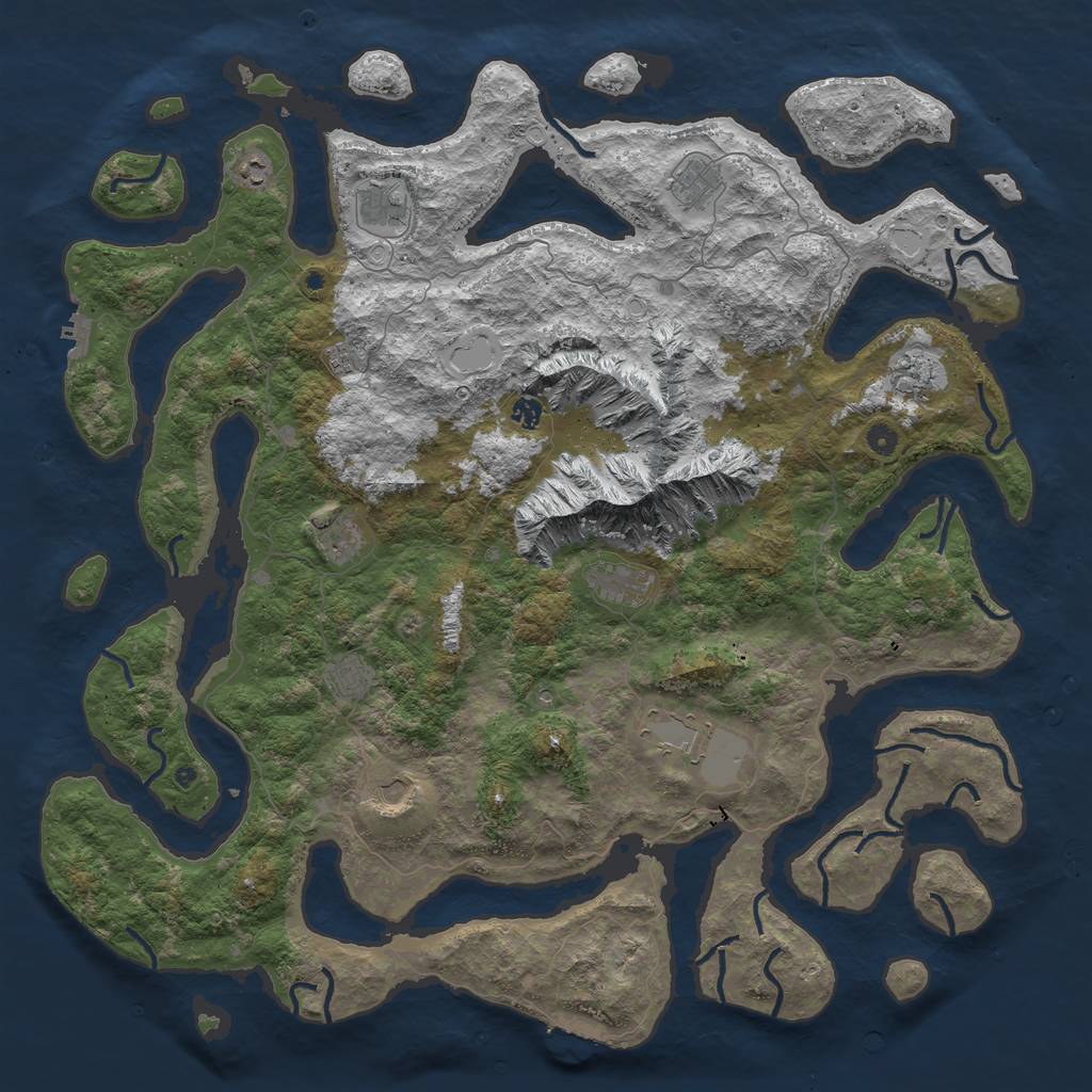 Rust Map: Procedural Map, Size: 5300, Seed: 948759, 22 Monuments