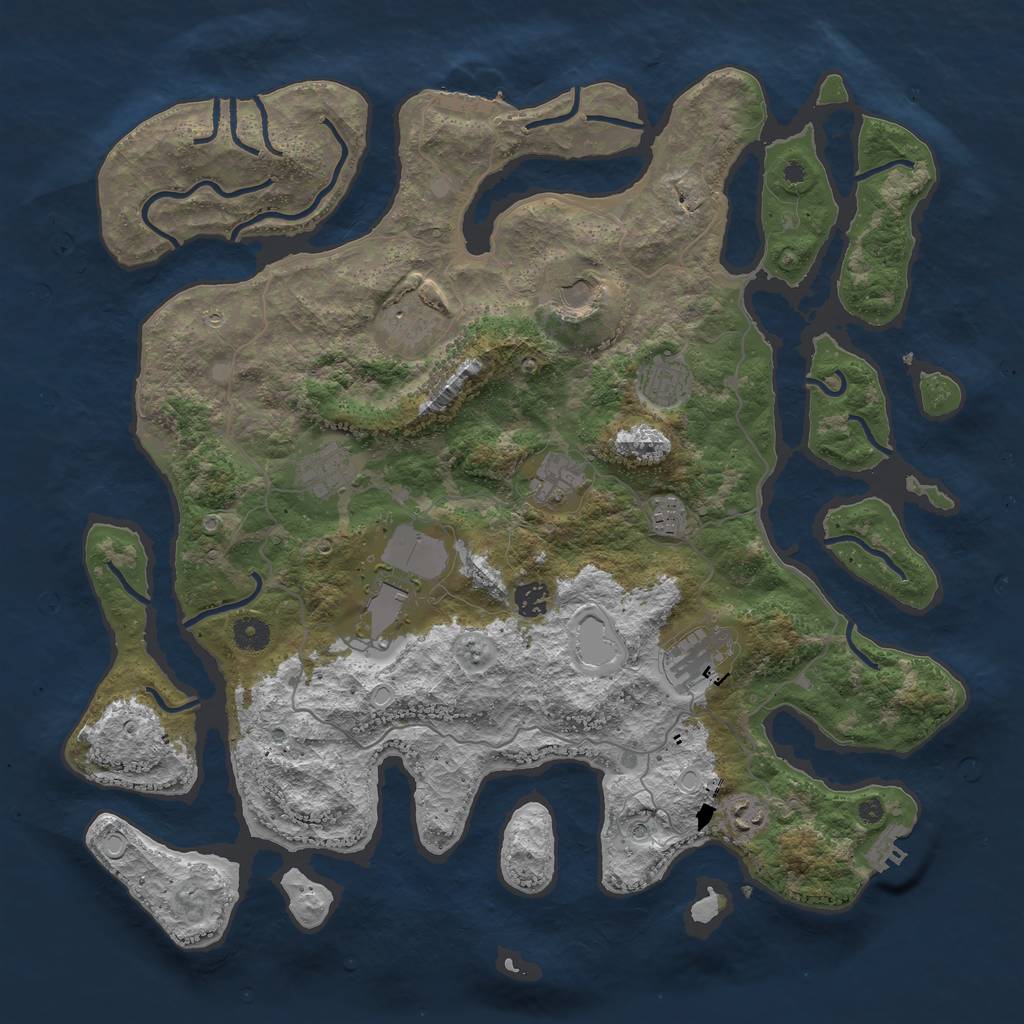 Rust Map: Procedural Map, Size: 4300, Seed: 4631577, 21 Monuments