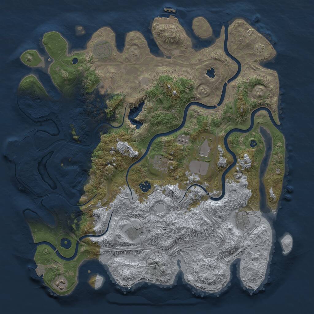 Rust Map: Procedural Map, Size: 4300, Seed: 954106732, 15 Monuments