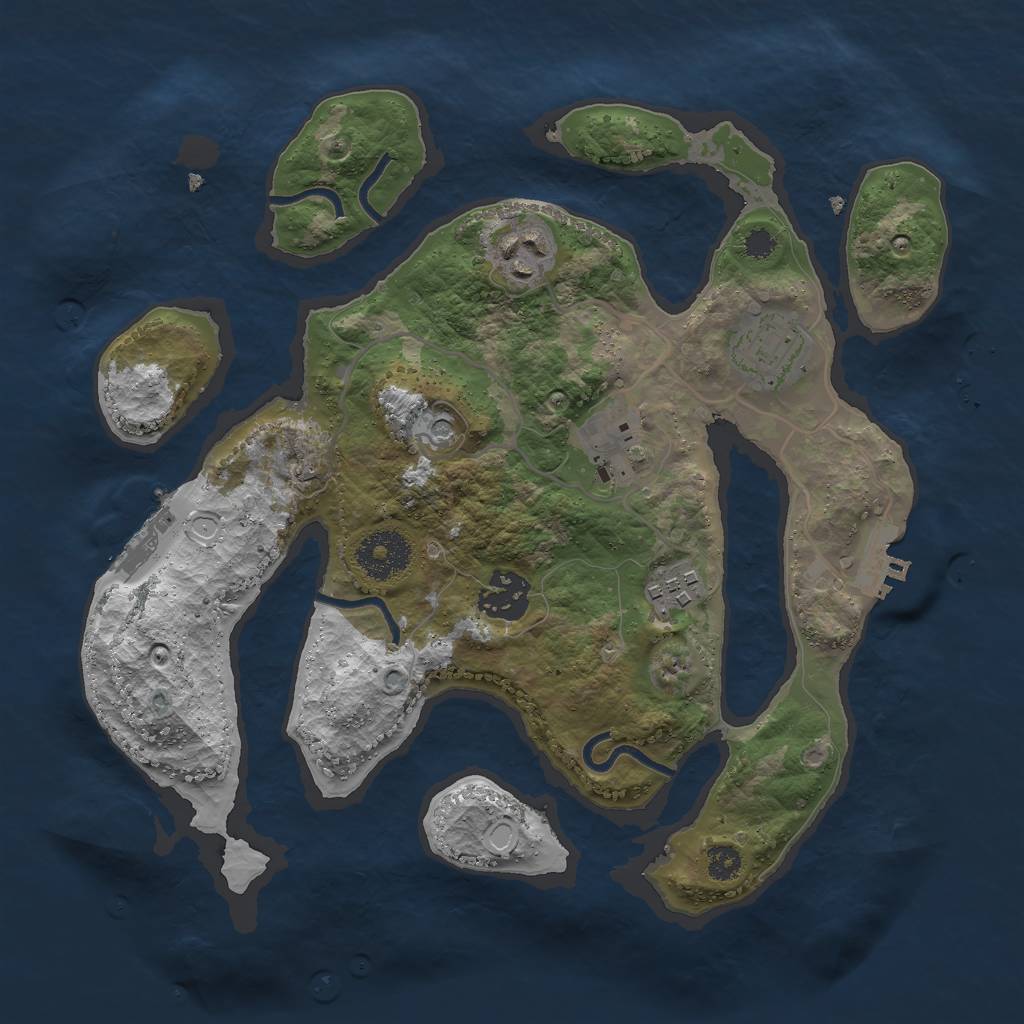 Rust Map: Procedural Map, Size: 3000, Seed: 1433857790, 16 Monuments