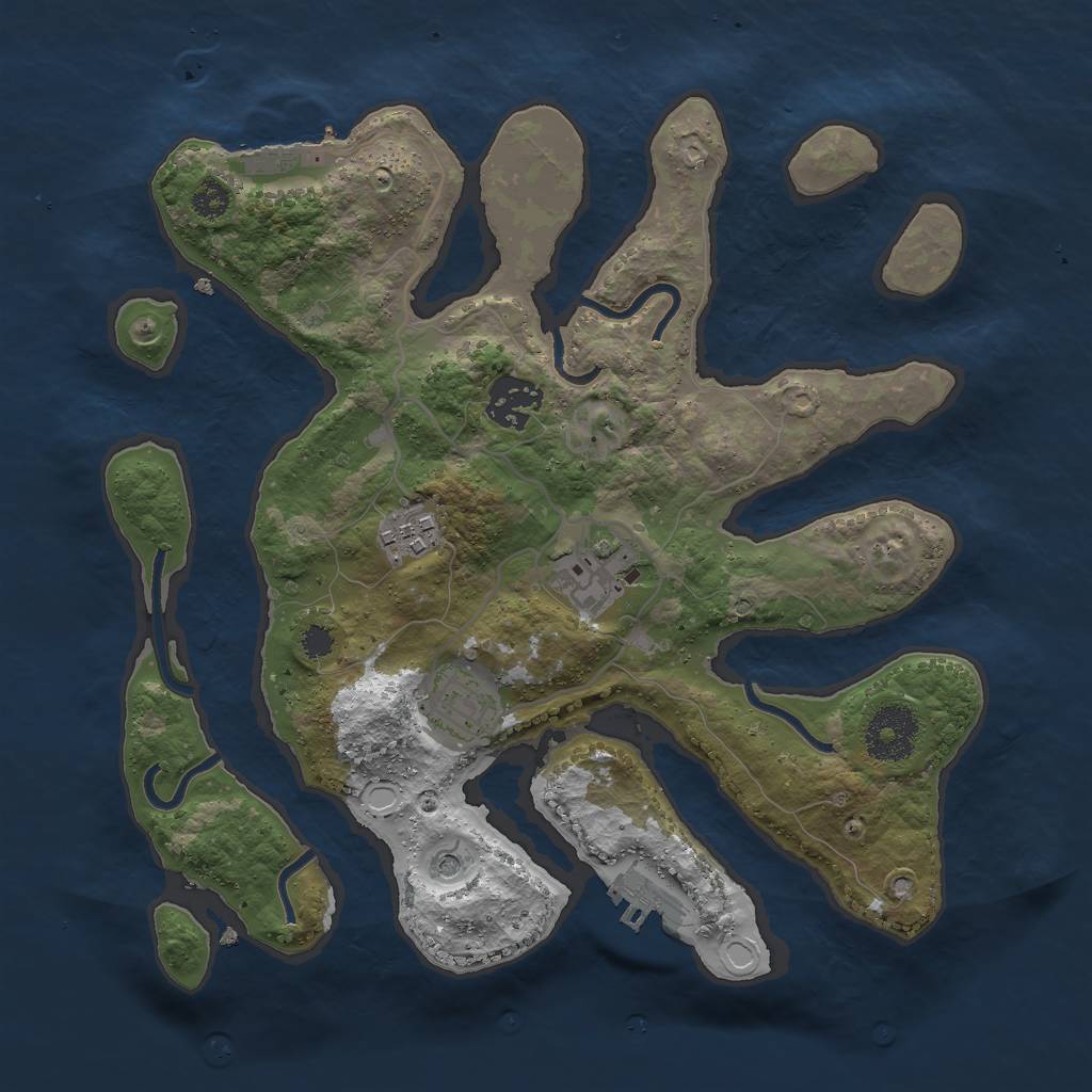 Rust Map: Procedural Map, Size: 3000, Seed: 1525546469, 15 Monuments