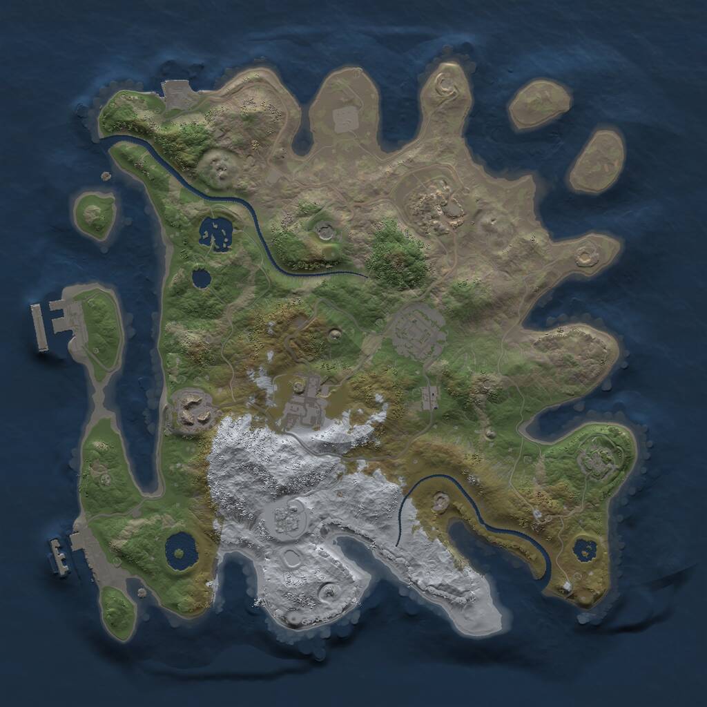 Rust Map: Procedural Map, Size: 3000, Seed: 1525546469, 11 Monuments