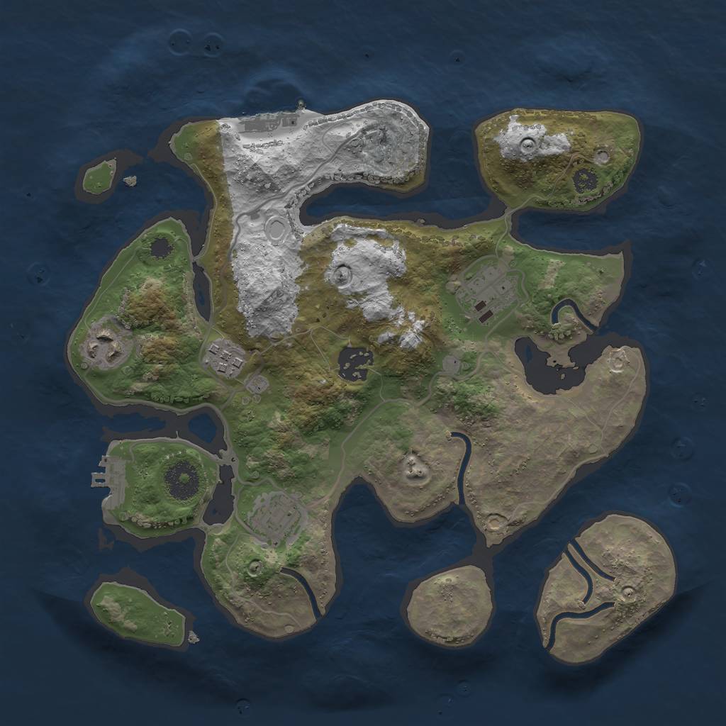 Rust Map: Procedural Map, Size: 3000, Seed: 411594091, 15 Monuments