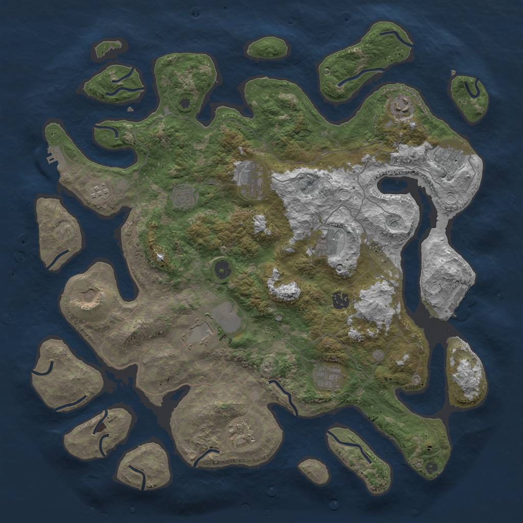 Rust Map: Procedural Map, Size: 4500, Seed: 925870439, 22 Monuments