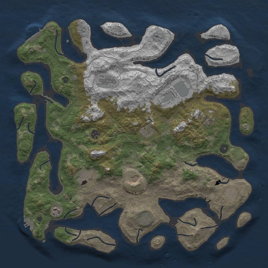 Rust Map: Procedural Map, Size: 4500, Seed: 26576, 22 Monuments