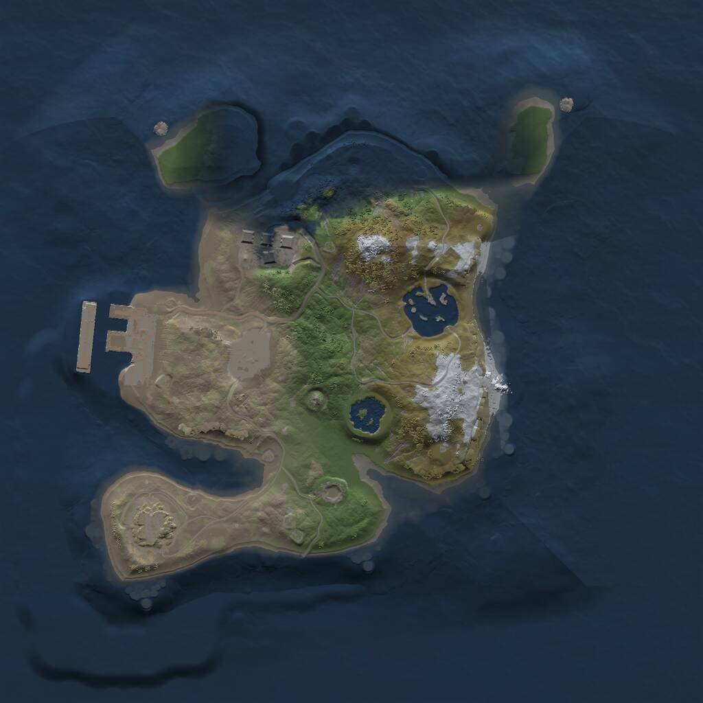 Rust Map: Procedural Map, Size: 2000, Seed: 363464357, 5 Monuments