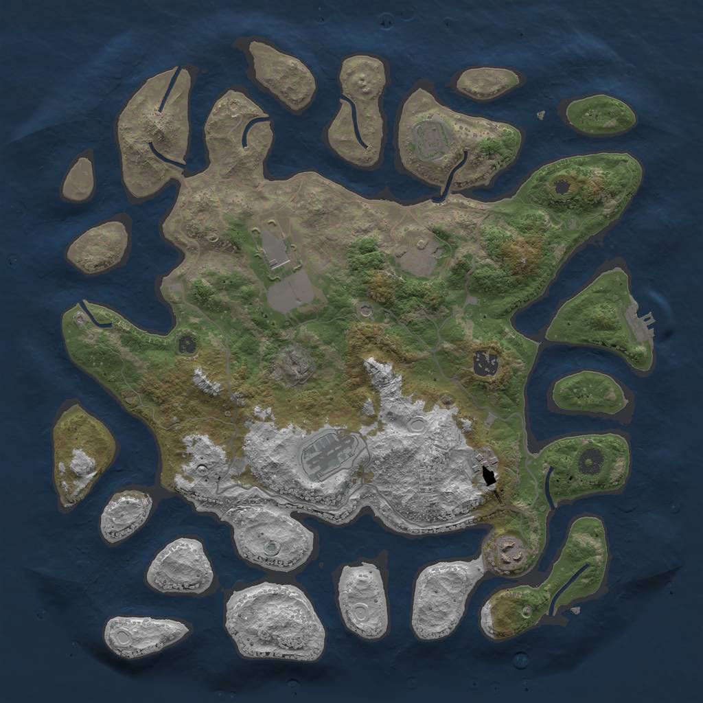 Rust Map: Procedural Map, Size: 4000, Seed: 939579, 17 Monuments