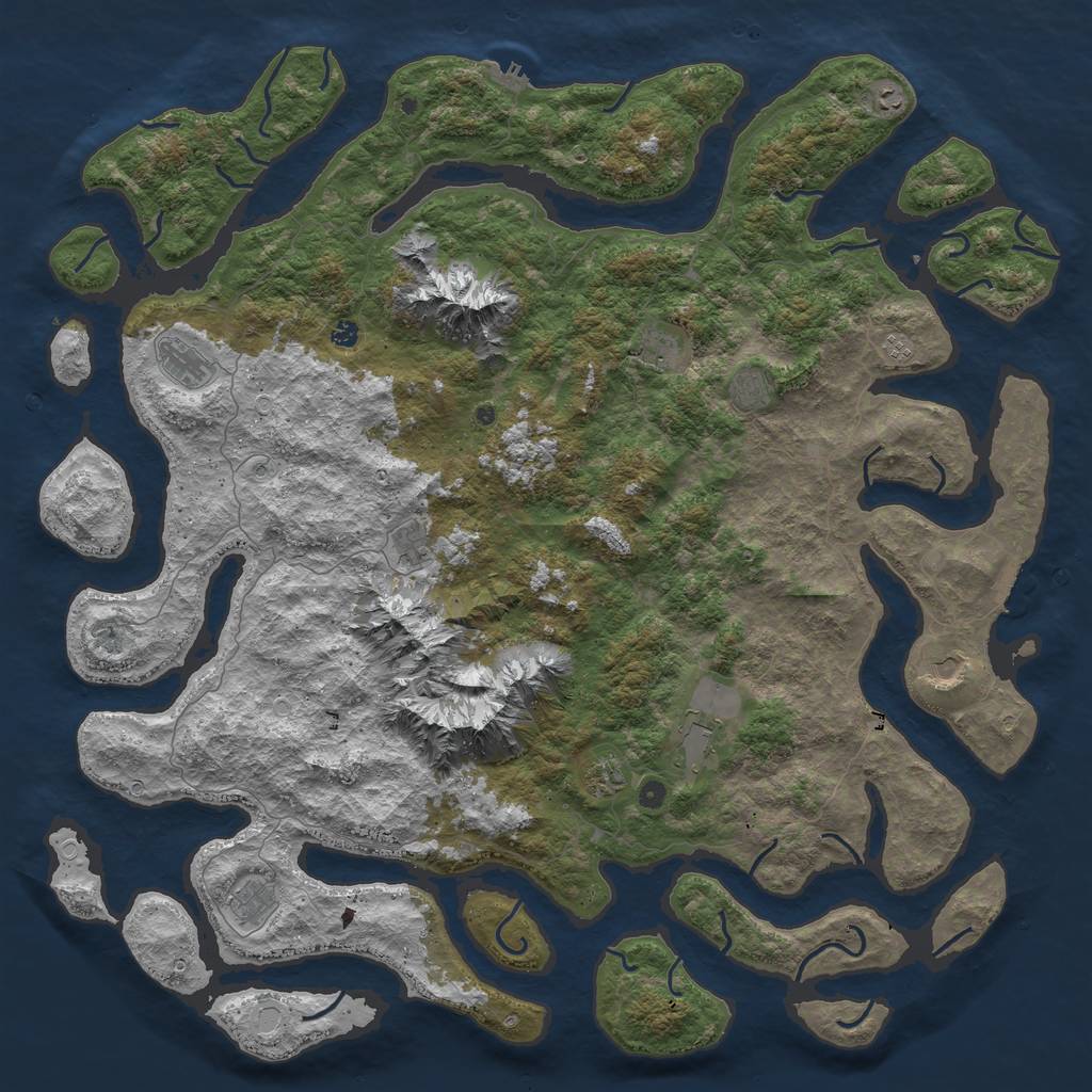 Rust Map: Procedural Map, Size: 6000, Seed: 1168788254, 22 Monuments