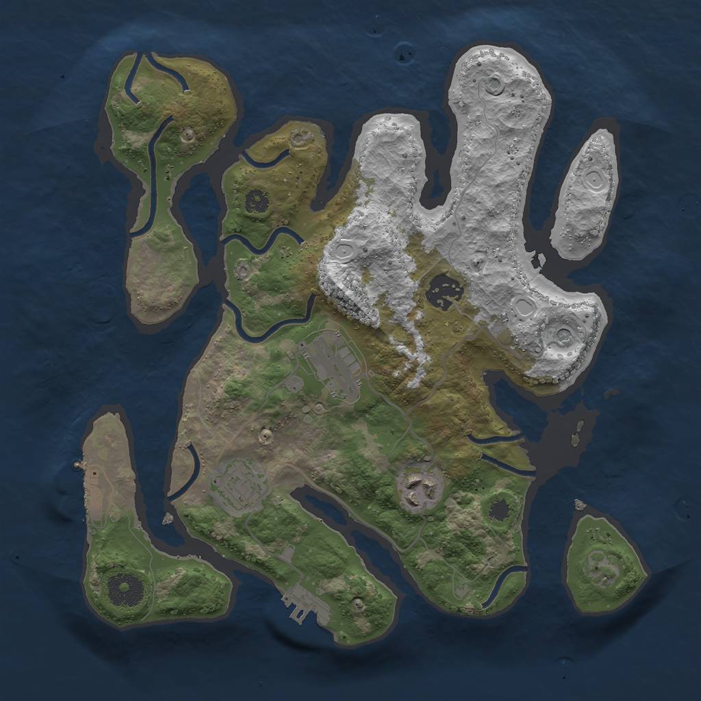 Rust Map: Procedural Map, Size: 3000, Seed: 5431, 15 Monuments