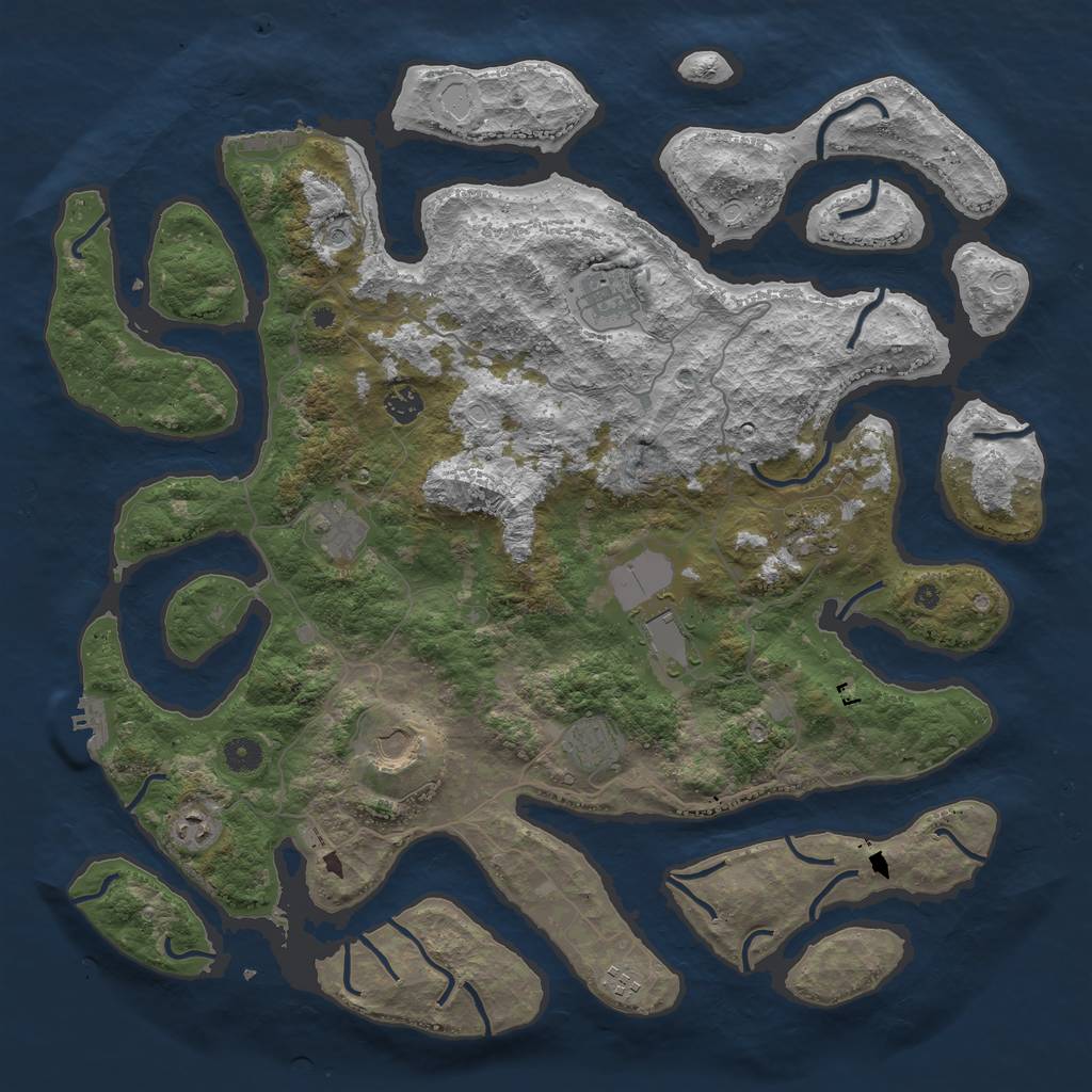 Rust Map: Procedural Map, Size: 4500, Seed: 110608, 20 Monuments