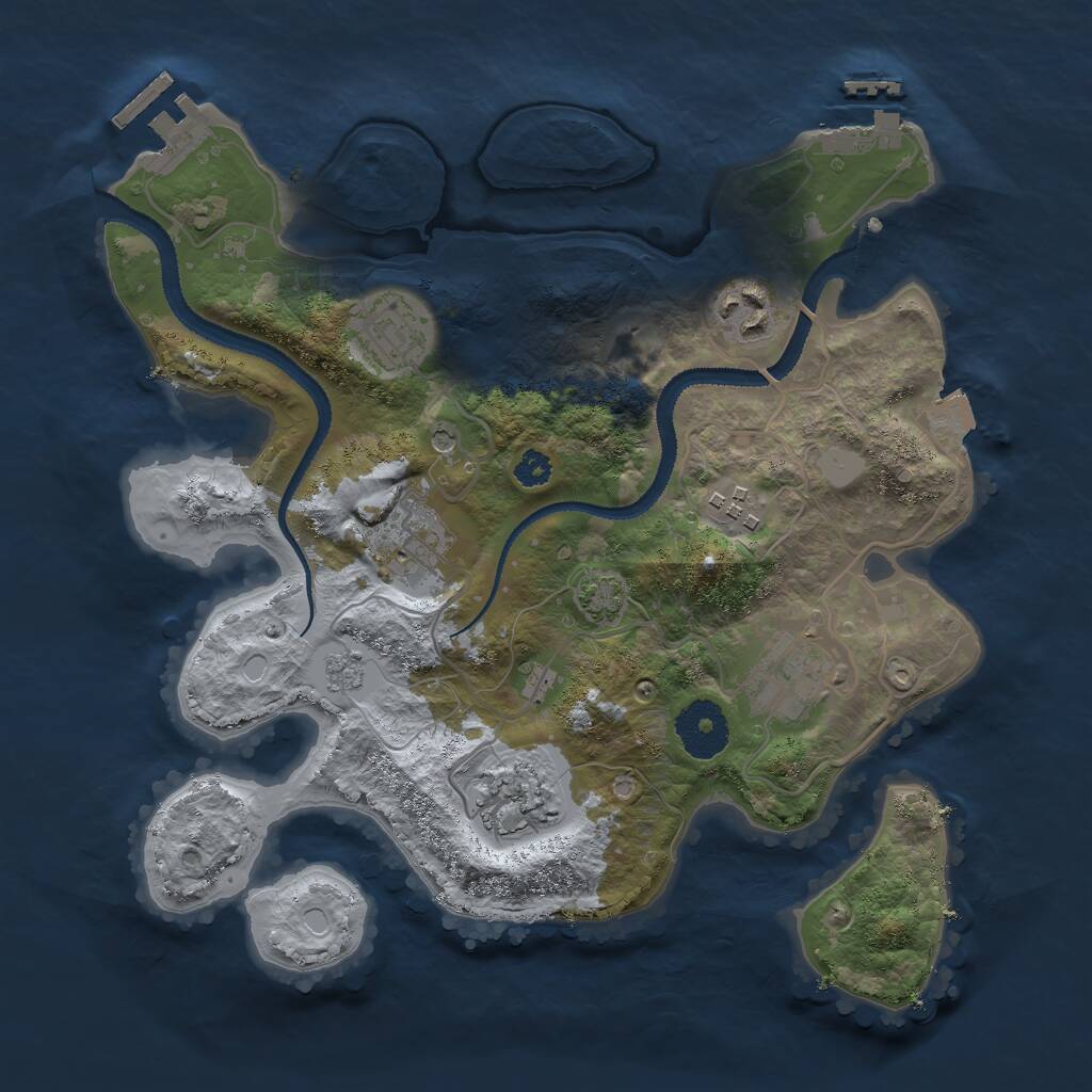 Rust Map: Procedural Map, Size: 3000, Seed: 295295, 12 Monuments