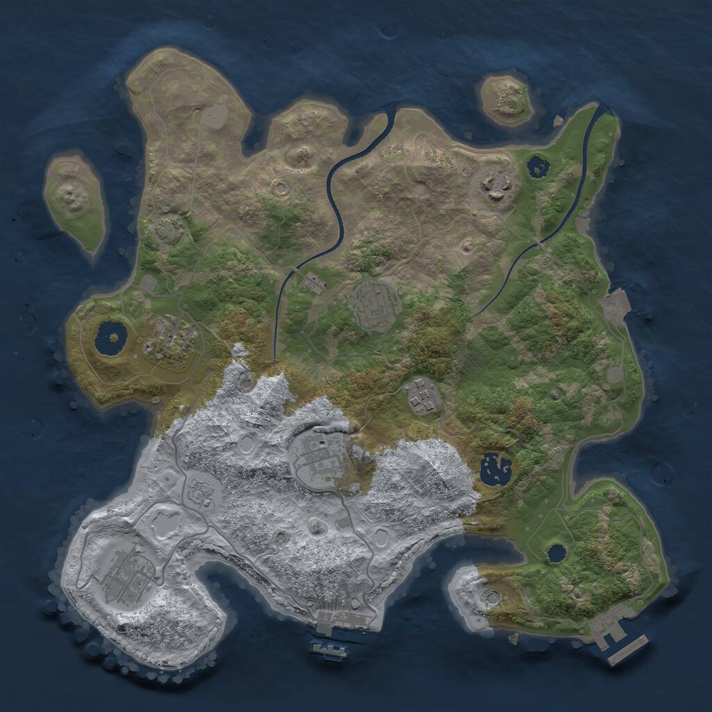 Rust Map: Procedural Map, Size: 3215, Seed: 2147483647, 13 Monuments