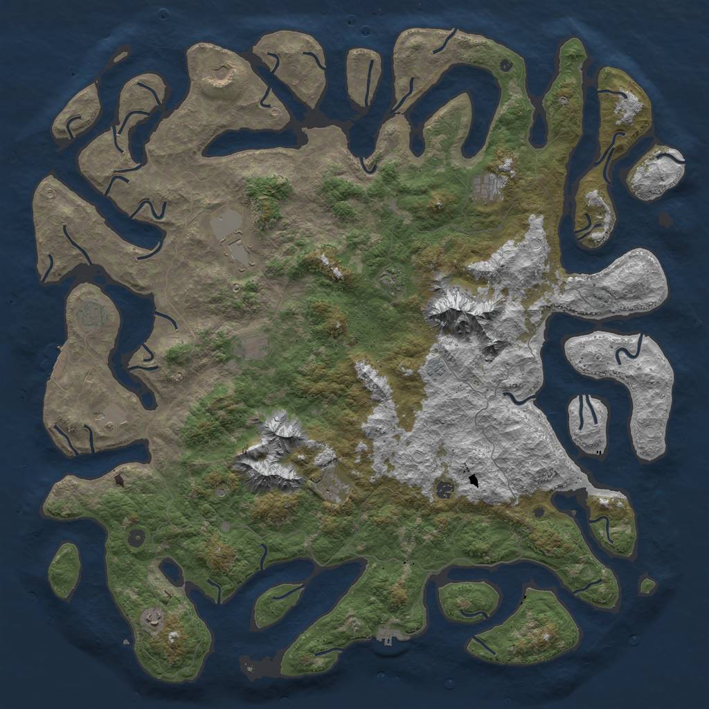 Rust Map: Procedural Map, Size: 6000, Seed: 5666484, 22 Monuments